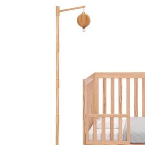 Natural Wood Baby Crib Mobile Arm with Music Box